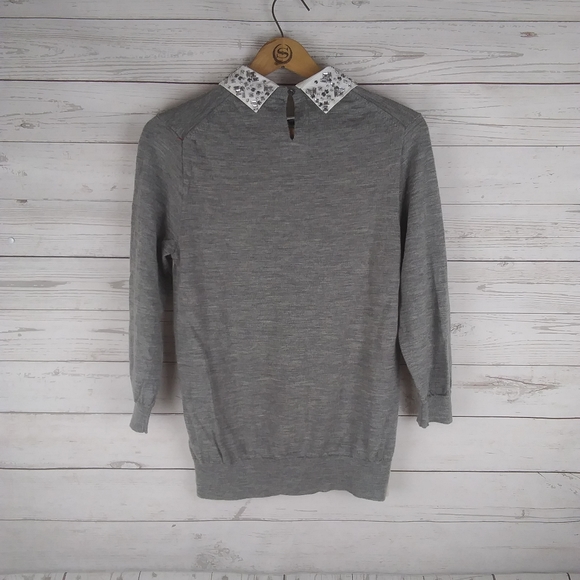 J.Crew Grey 3/4 sleeve removable collar - Picture 9 of 9